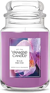 Yankee Candle Large Jar Scented Candle with up to 150 Hour Burn Time, Premium Plant Wax Blend for Consistent Burn, 22 oz Jar Candle with Room Filling Fragrance, Wild Orchid