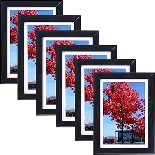 Miniatura 1 de Medog Juego de 6 portarretratos de 5 x 7, 4 x 6, color negro, 5 x 7, 4 x 6 pulgadas, collage de fotos de 5 x 7, 4 x 6 pulgadas, color negro (5 x 7