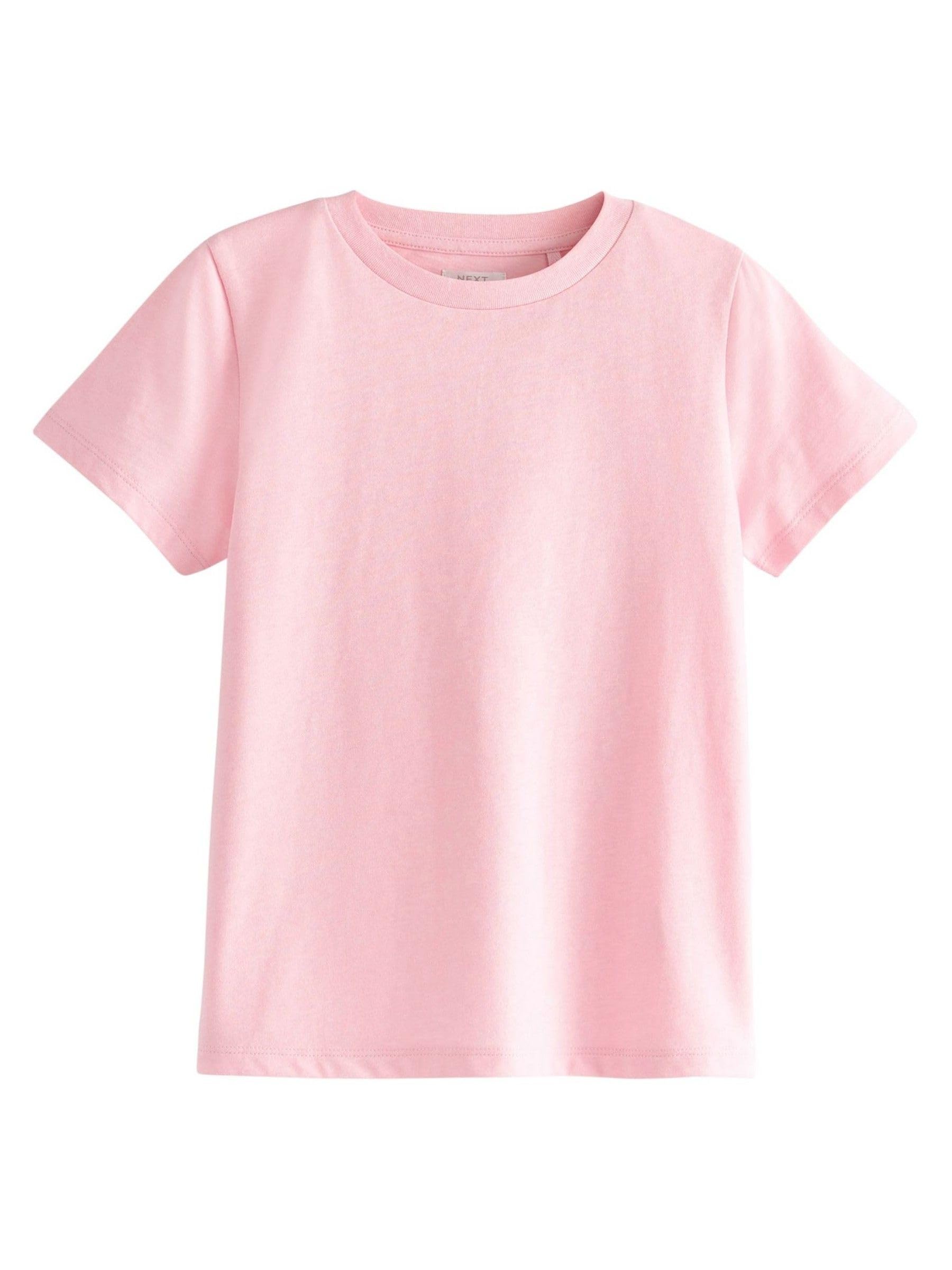 NEXT Mädchen Einfarbige T-Shirts in Pastelltönen, 7er-Pack