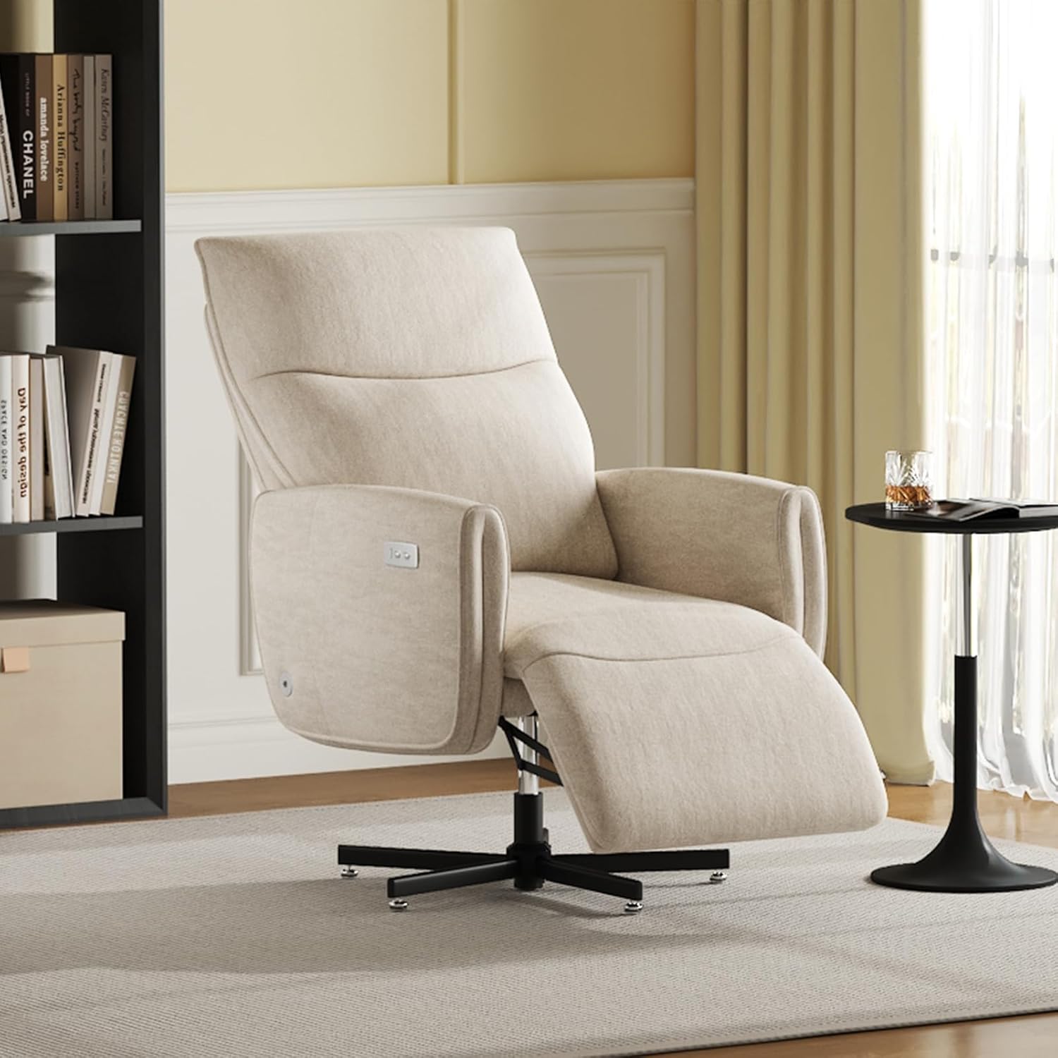 Power Adjustable Swivel Chair, Ergonomic Executive Office Chair, 90°-125° Tilt, Velvet Upholstery, Built-in USB Charger, 360° Rotation & Height Adjustment, Modern Desk Chair for Home Office