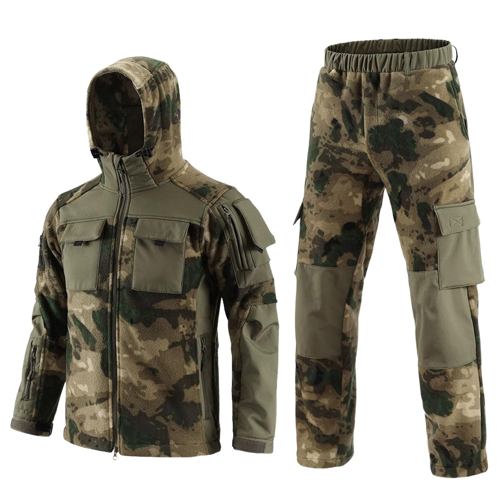 Traje de camuflaje para hombre, uniformes tácticos, camiseta y pantalones, traje militar, ropa táctica, camuflaje al aire libre, ropa de caza para juegos de guerra, paintball, caza, tiro