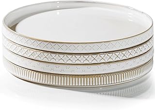 Ceramic Dinner Plates, Dishwasher Safe (Set of 4)