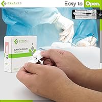 Vista 4 de Cynamed Caja de 100 cuchillas estériles de bisturí de acero al carbono envueltas individualmente en papel de aluminio
