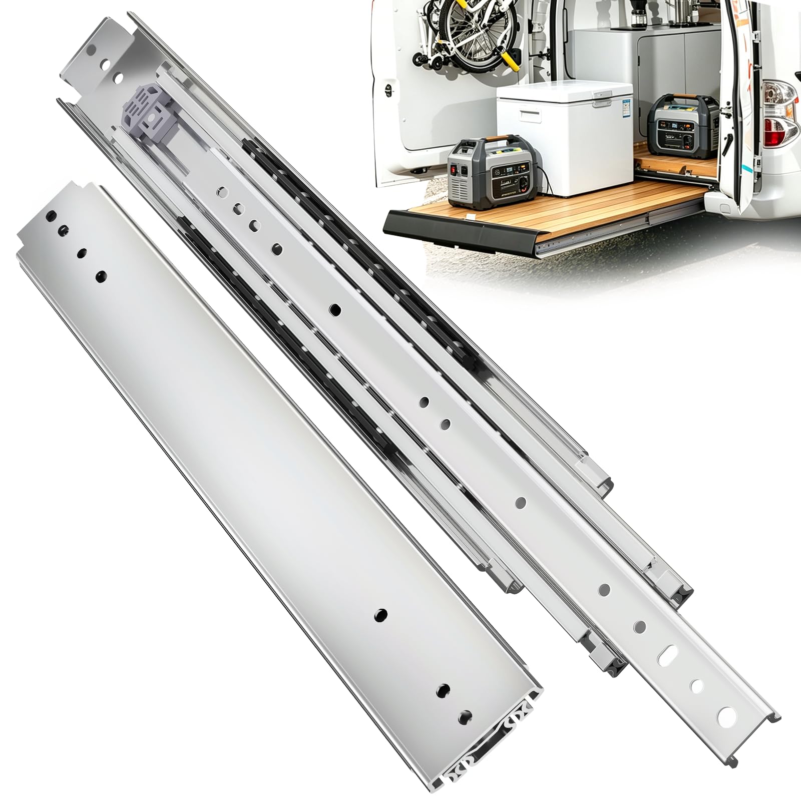 Tobegreat 76Mm Wide (Without Lock) Heavy Duty Drawer Runners Without Lock Max Load 220Kg Industrial Drawer Slides Full Extension With Ball Bearing Rails 30 Inch(750Mm), Side Mount 1 Pair