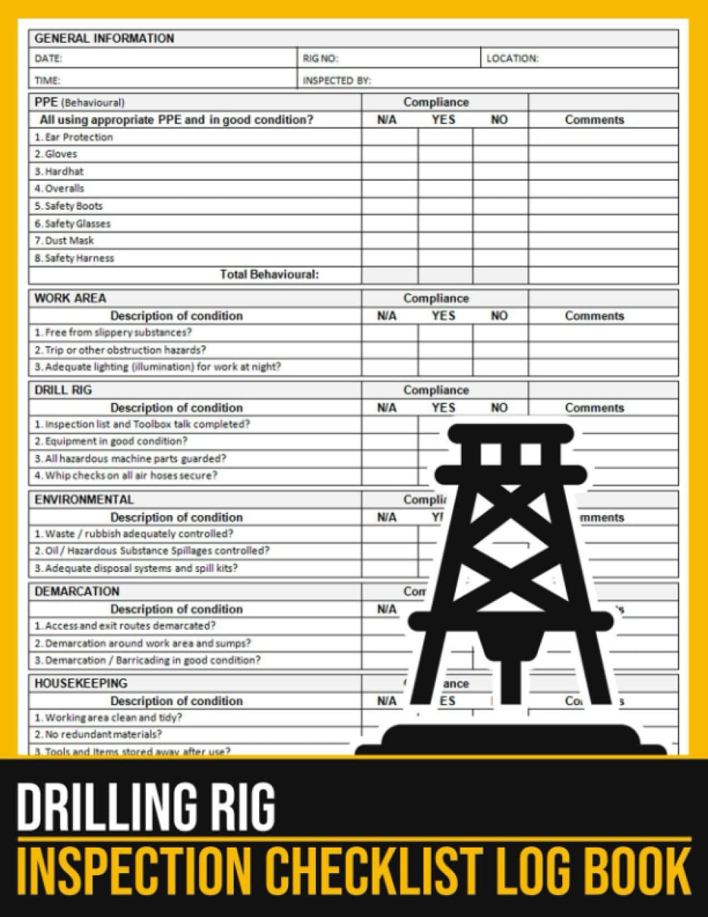 Buy Drilling Rig Inspection Checklist Log Book Drilling Rig Machine