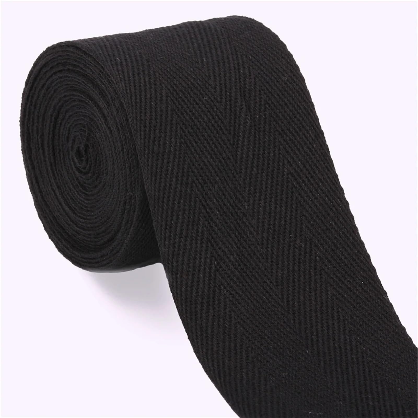 Correa de cinta de algodón Cinta negra los 50M 10-50m m de las correas la tela cruzada espiga del algodón for costura ropa bolso(40mm)