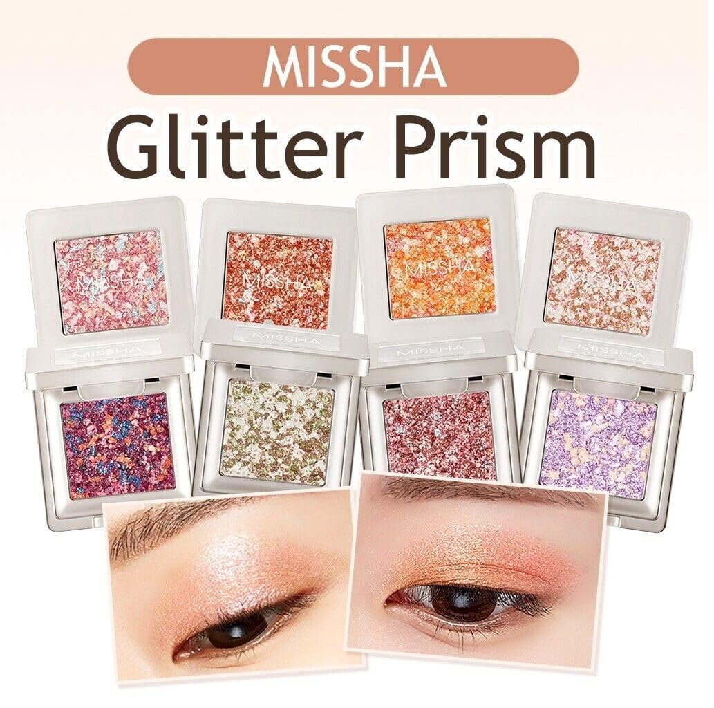 MISSHA Topaklanmayan, El Yapımı Glitter Far Modern Shadow Glitter Prism (NO.3 ULTİMATE PRİSM) (2 paketi)