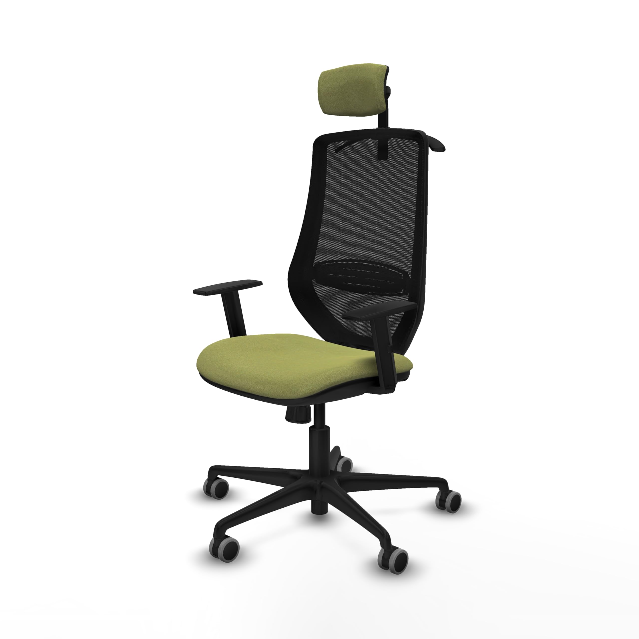 Piqueras y Crespo Silla para Oficina Sencilla Mardos con Respaldo Fijo, cabecero 2D, Apoyo Lumbar 1D, Brazos 1D, Mecanismo sincro 4 Posiciones, Peso máximo 120 Kg, 8 Horas de Uso