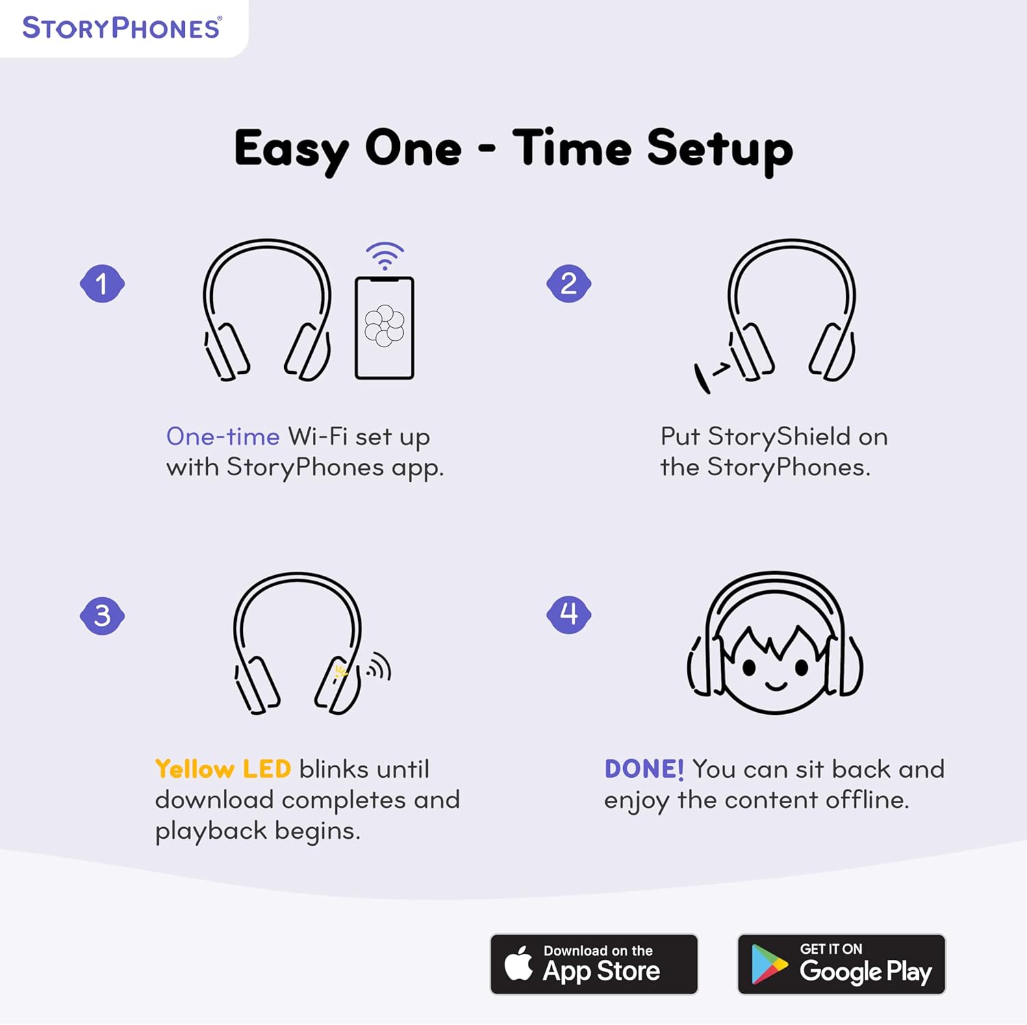 Disney Kids Bluetooth Foldable Headphones: Use Wired or Wireless for Travel, Education, and Screen-Free Entertainment | Includes Mickey Mouse StoryShield, Blue