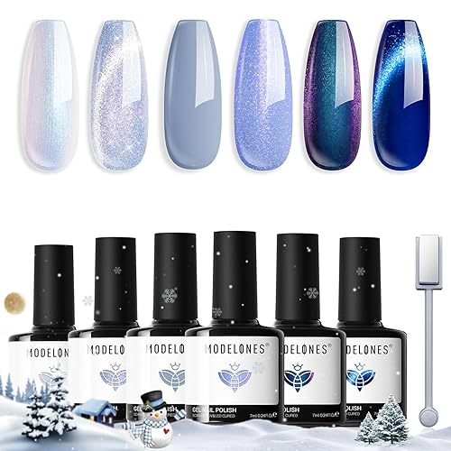 Modelones Gel Nail Polish Set, 6 Colors 2025 Christmas Winter