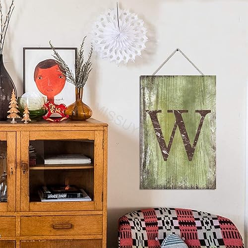 Vista 387 de Letrero colgante de madera con letra J, letrero de madera para decoración del hogar, 26 letras del alfabeto de metal, placa de madera, decoración