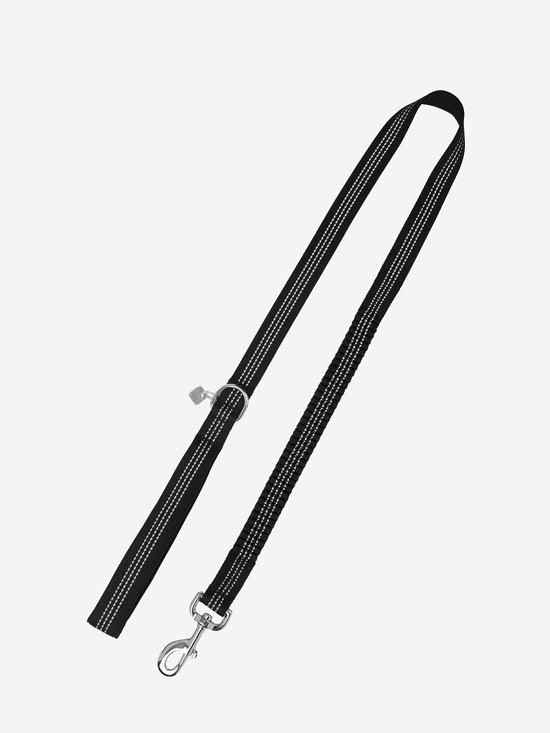 LeMieux Henley Bungee Dog Lead in Black - Outdoor Pet Everyday Walking Leash - Soft Lined Comfort Grip and Shock Absorbent - S/M
