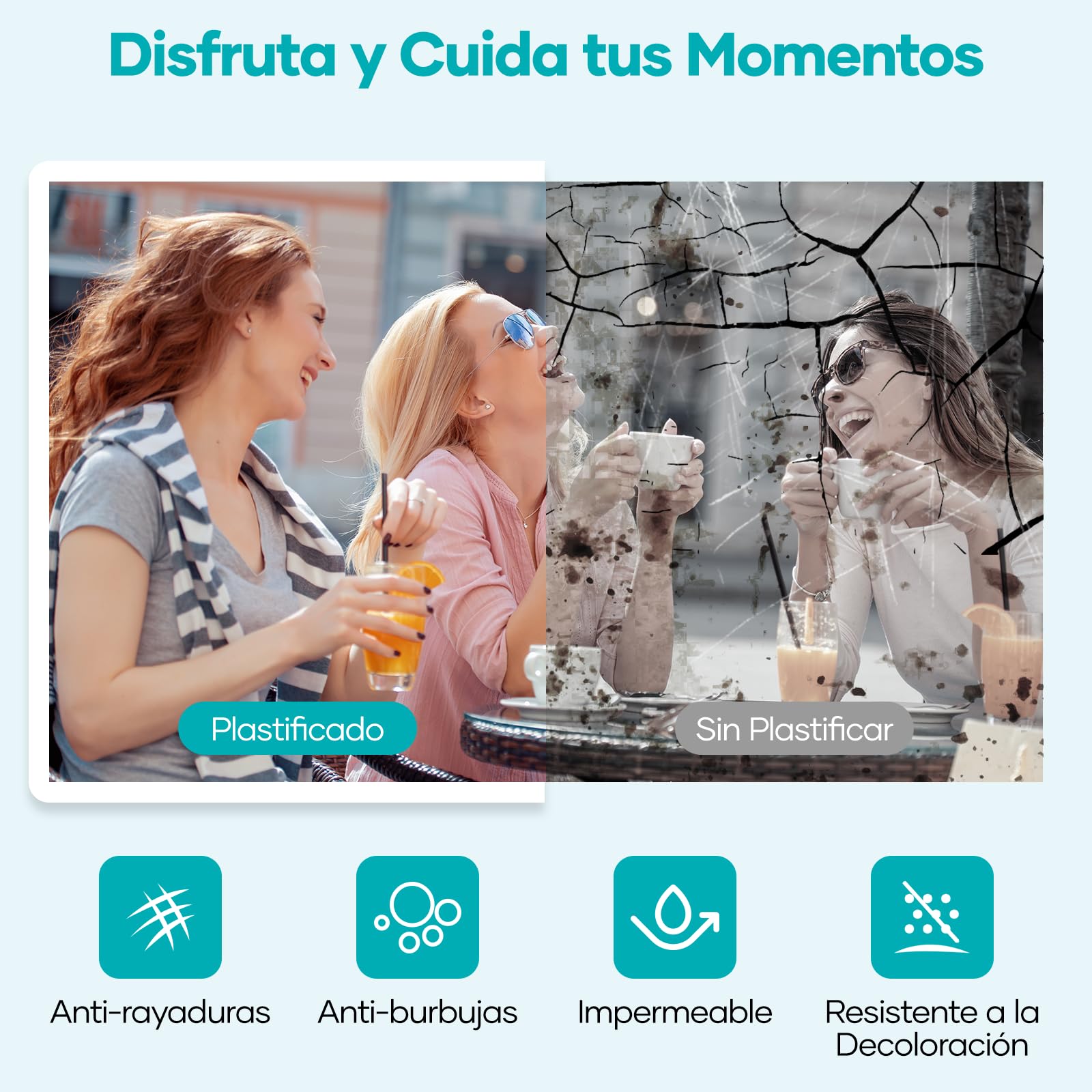 Crenova Plastificadora con Guillotina, Modo Frío y Caliente, Laminadora con 11 fundas de plastificación, Ideal para Colegio Oficina Estudio Fotográfico, Negro