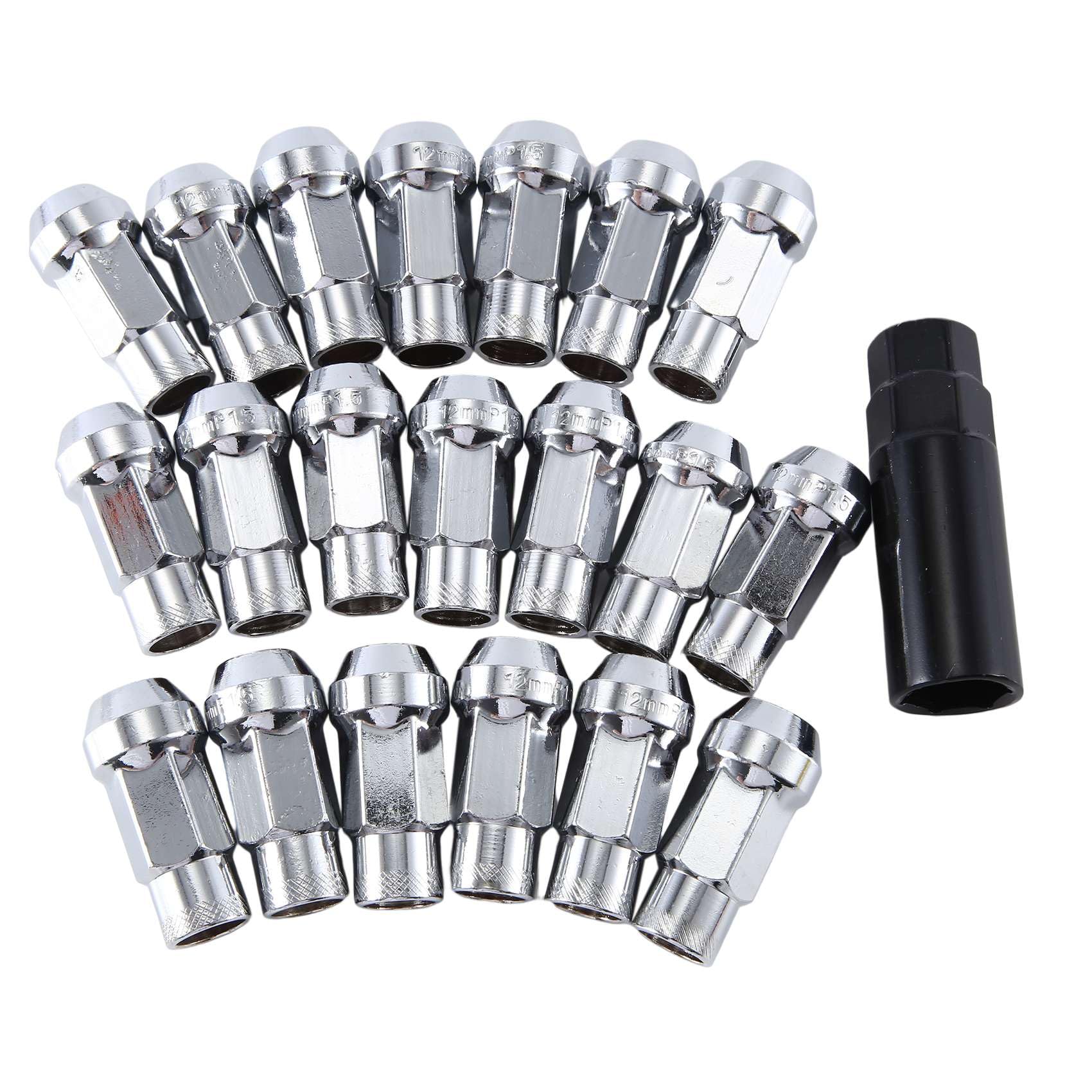 Tuerca de rueda M12X1.5 universal tornillo exterior plateado auto 8