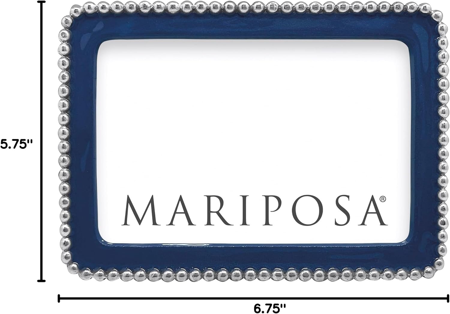 MARIPOSA BEADED BLUE 4X6 FRAME | BLUE | BRILLANTE | FRAMES | DECORATIVE PHOTO FRAMES | RECYCLED SANDCAST ALUMINUM | HANDMADE IN MEXICO