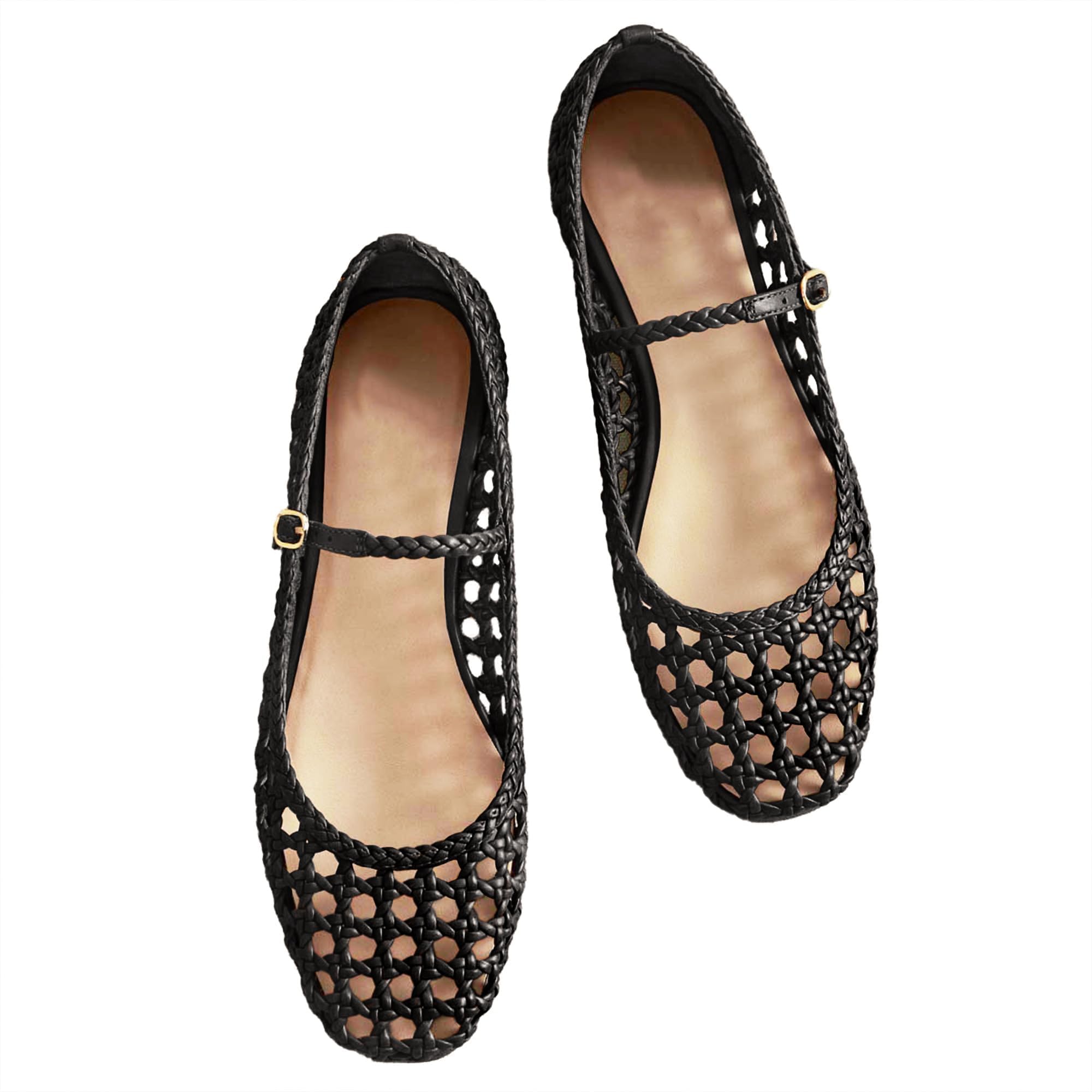 Amazon.com | Molozoey Woven Mesh Ballet Flats for Women with Metal