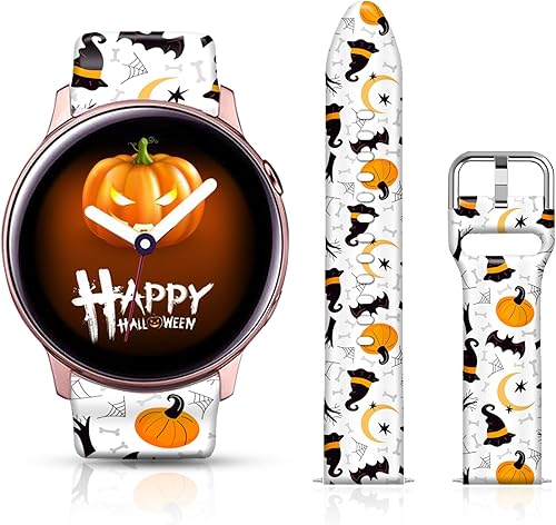 FTFCASE Bandas deportivas de silicona floral de 0.78 pulgadas compatibles con Samsung Galaxy Wacth 7/6/5/4/3/5 Pro/6&4 Classic/Wacth Active 2&1,