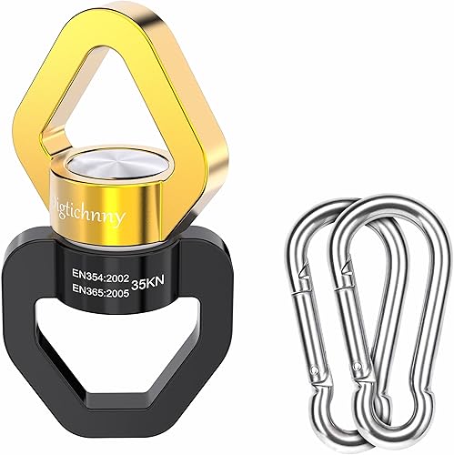 Gancho giratorio para columpio, columpio de seguridad giratorio con 2 mosquetones, dispositivo giratorio Digtichnny giratorio para columpio de