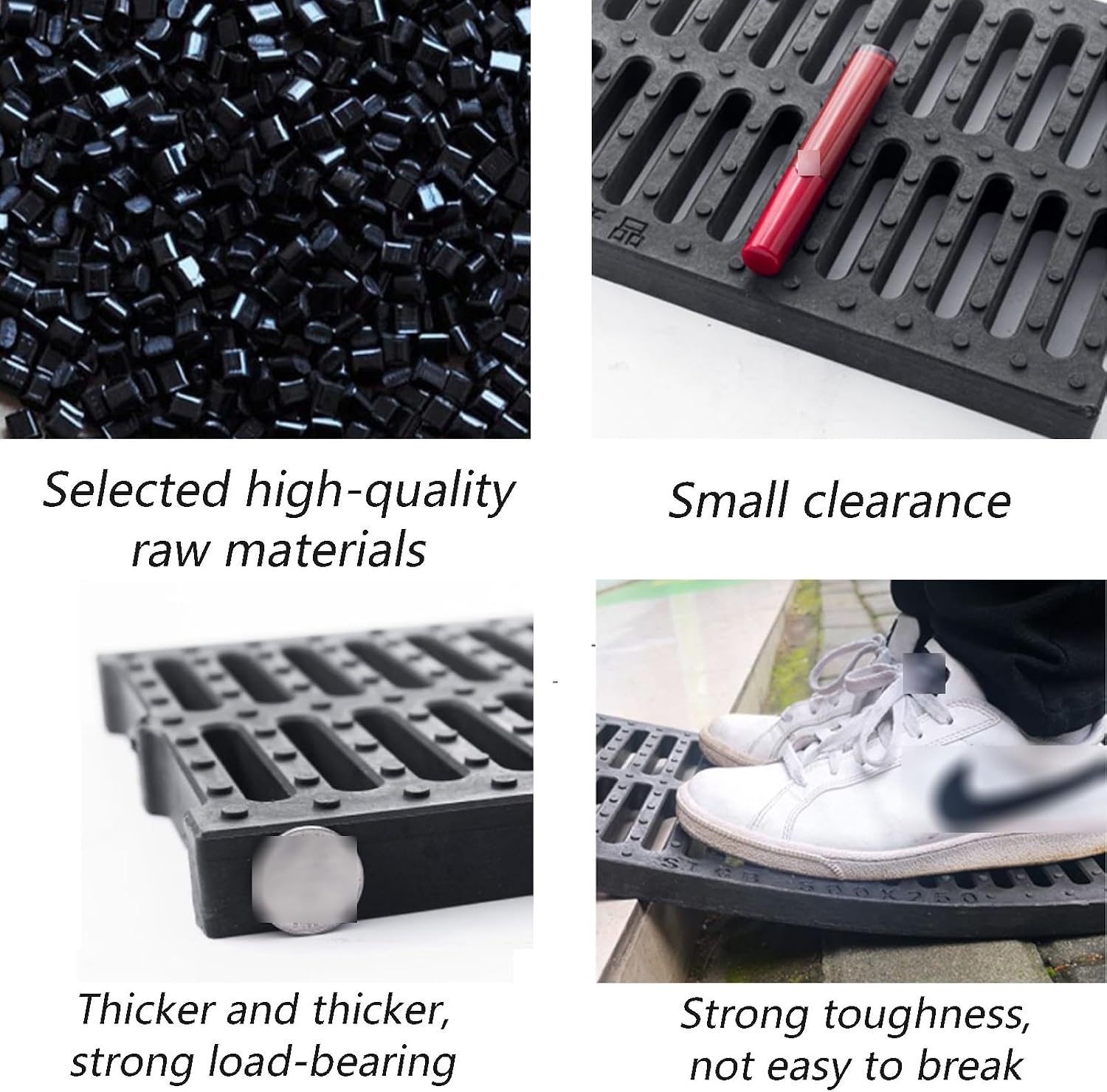 HeavyDuty Plastic Drainage Channel GratingCustomizable Outdoor Drain Covers Removable Rectangular Grates for Garden Yard Driveway & Sewer Drainage Solutions