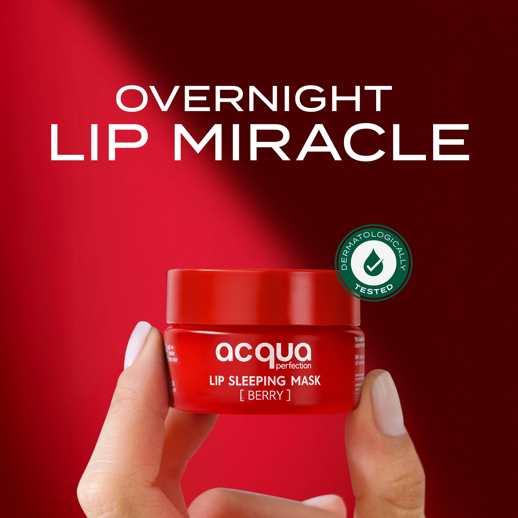Acqua Perfection Lip Sleeping Mask Berry – Overnight Hydrating Lip Treatment with Murumuru Butter, Coconut & Shea Oil – Moisturizing, Smoothing & Plumping – 15ml