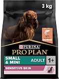 PURINA PRO PLAN | Sensitive Skin | Croquettes complètes pour Chien de Petite Taille | Favorise Une Peau Saine et Un Pelage Brillant | Au Saumon | Croquettes | Sac | Lot de 4 x 3 Kg - 1