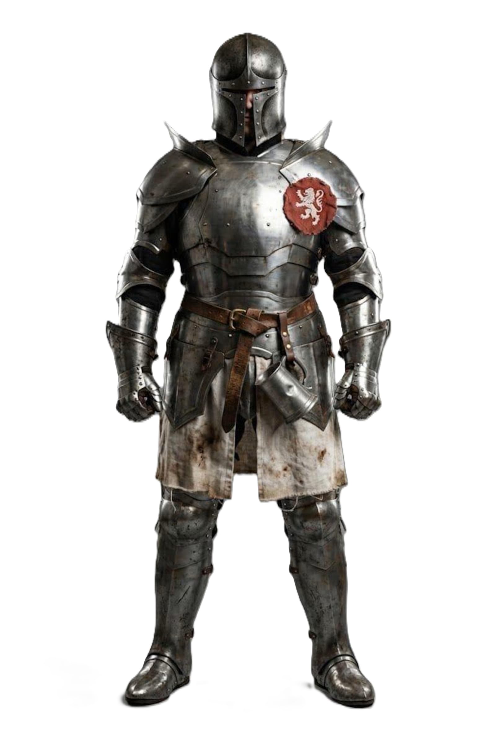 Medieval Full Body Knight Armor Suit – Full Suit of Armor Wearable 18-Gauge Steel Polished Finish Handcrafted Plate Armor Set with Barbuta Helmet Perfect for LARP, Cosplay, Reenactments & Collector