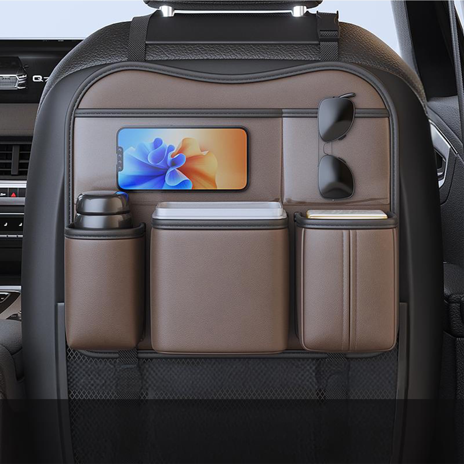 Car Seat Organiser for Ford Kuga MF MA DM2 3/2/1.Gen 2008-2025 Waterproof Car Back Seat Organiser for Storaging Mobile Phones Keys Cards Wallets,B