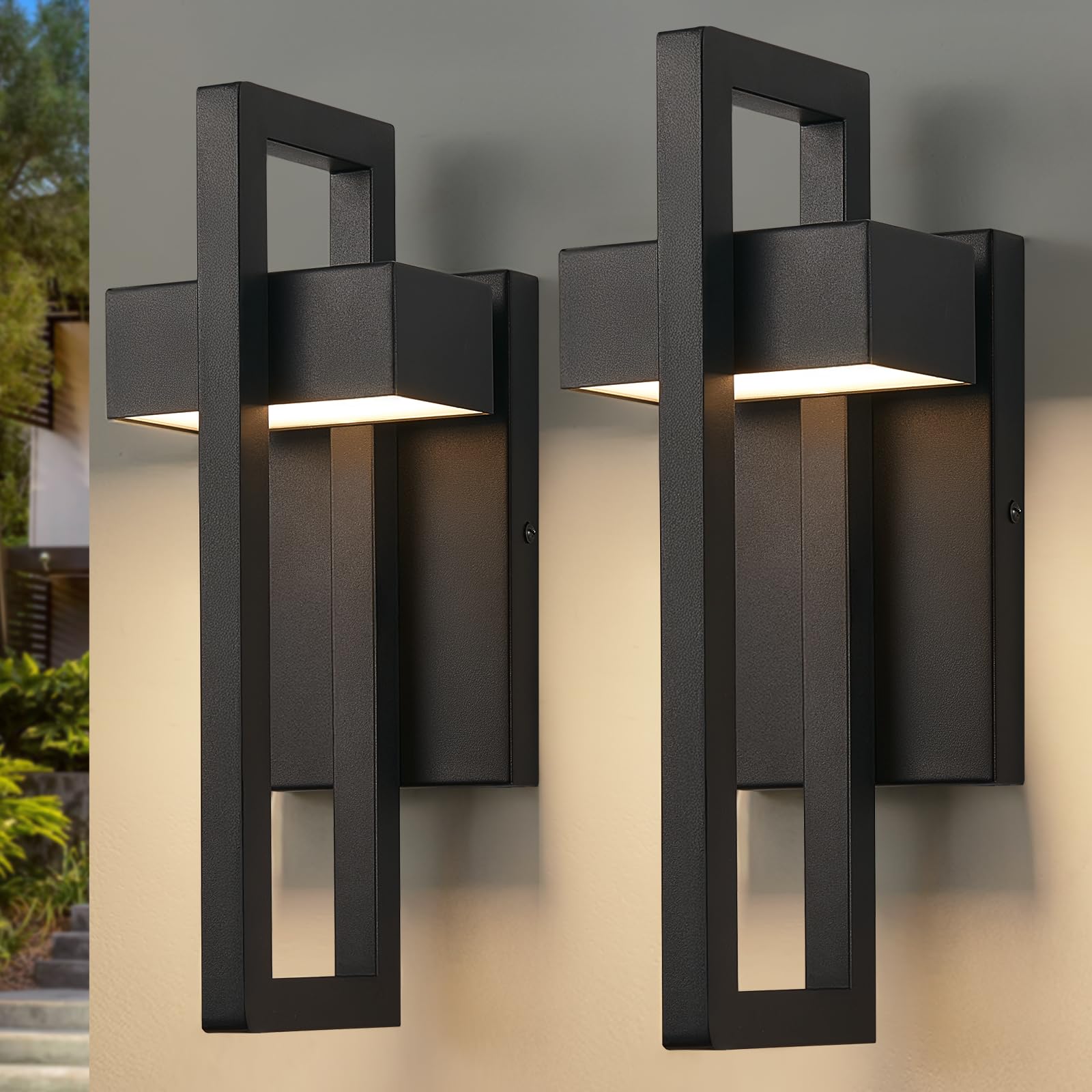 Photo 1 of tewei Modern LED Outdoor Wall Light, 16.5 Inch Black