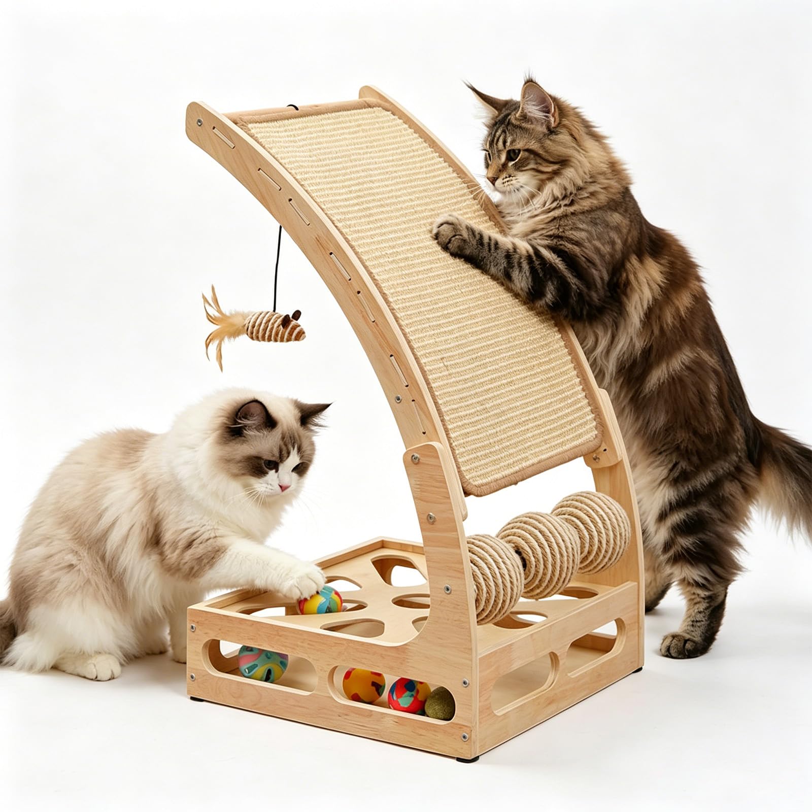 Katzen Kratzbrett, Kratzball Für Katzen, Abnehmbar Sisalmatte, intelligenzspielzeug, katzenspielzeug selbstbeschäftigung