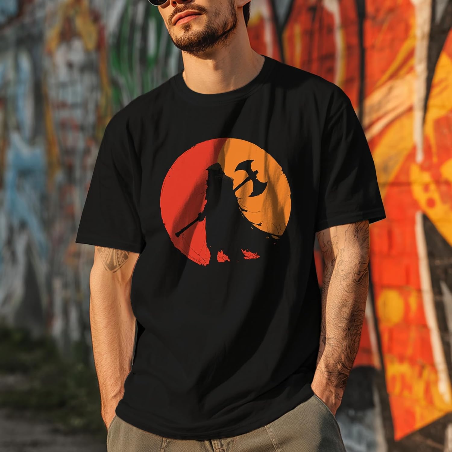 Men's Short Sleeve Shirts Quick Dry Big and Tall Loose Fit Short Sleeve Crewneck Funny Graphic Western Undershirt - Image 2