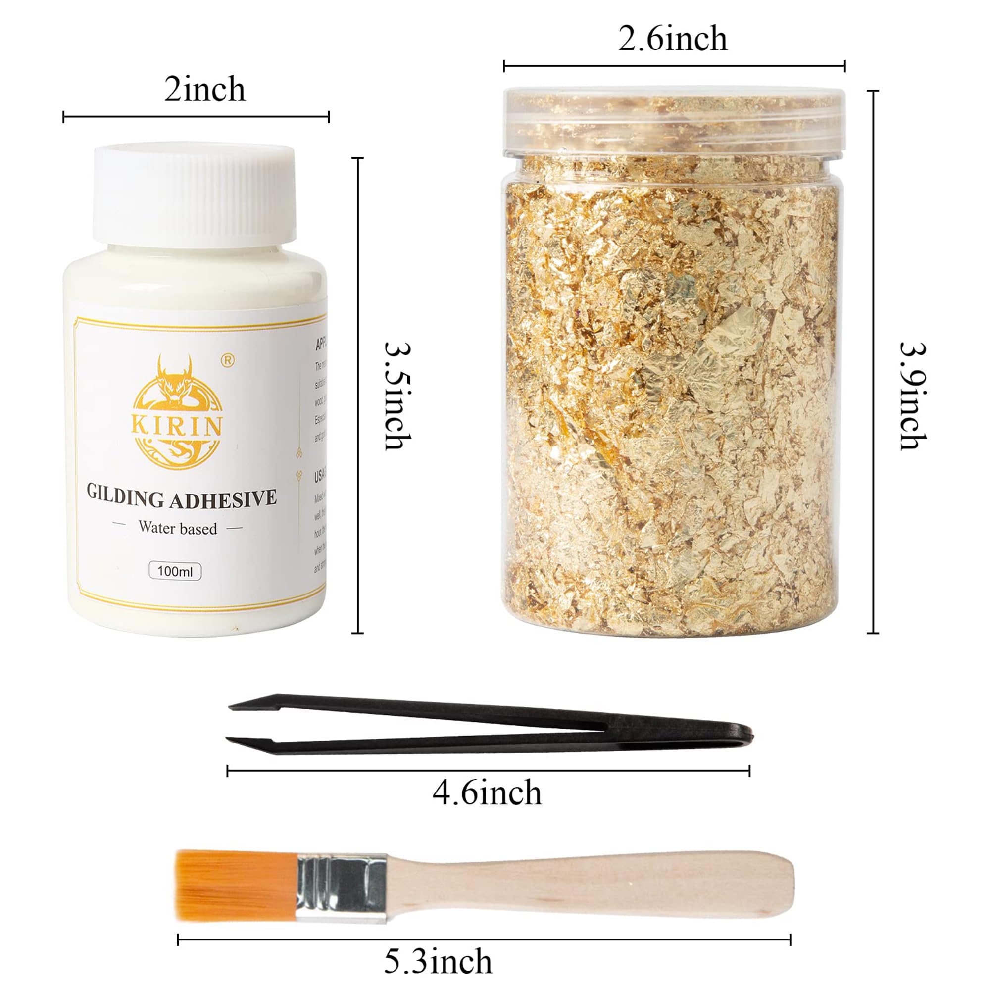 Kit Foglia Oro Completo - 100 Fogli, Colla E Vernice Protettiva, Per Doratura Fai-da-te - Foto 11