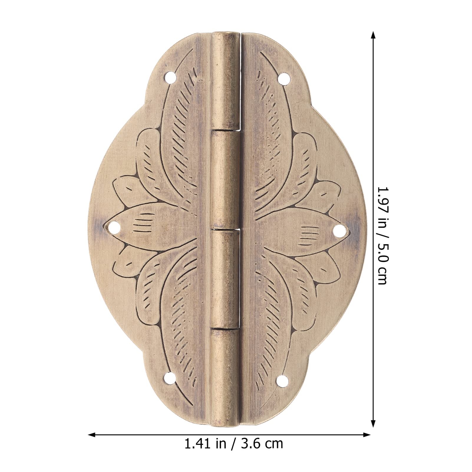 TEHAUX 2Pcs Vintage Hinges for Cabinet Decorative Hinges Retro Brass Hinges Stable Jewelry Box Hinges for Cabinets, Wardrobes, Bookcases