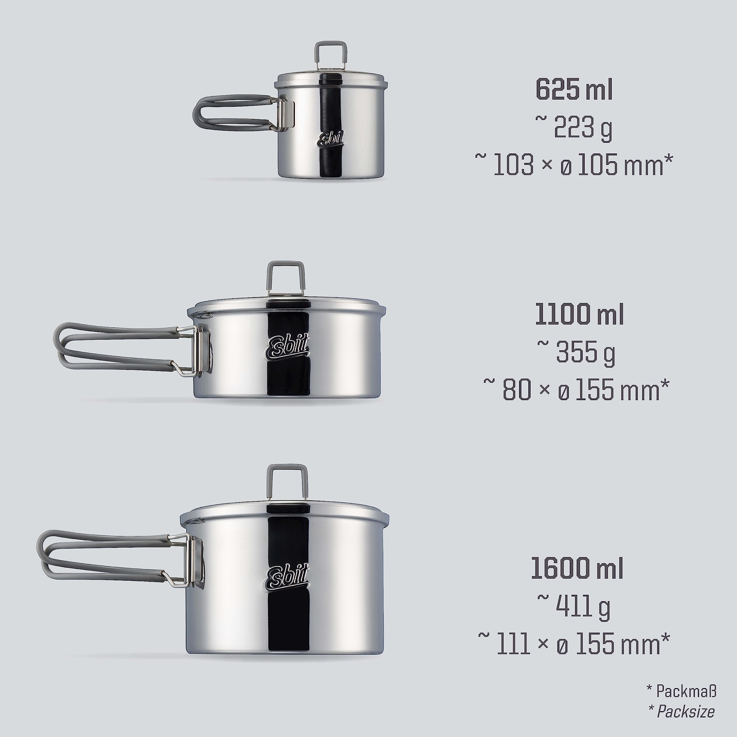 Esbit Outdoor garnek do gotowania 625 ml – garnek kempingowy z anodowanego aluminium