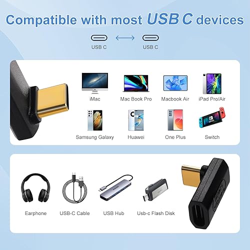 Miniatura 6 de Paquete de 4 conectores adaptadores USB C, compatible con Thunderbolt 43, USB43, PD 240W carga rápida, transferencia de datos de 40 Gbs, salida de