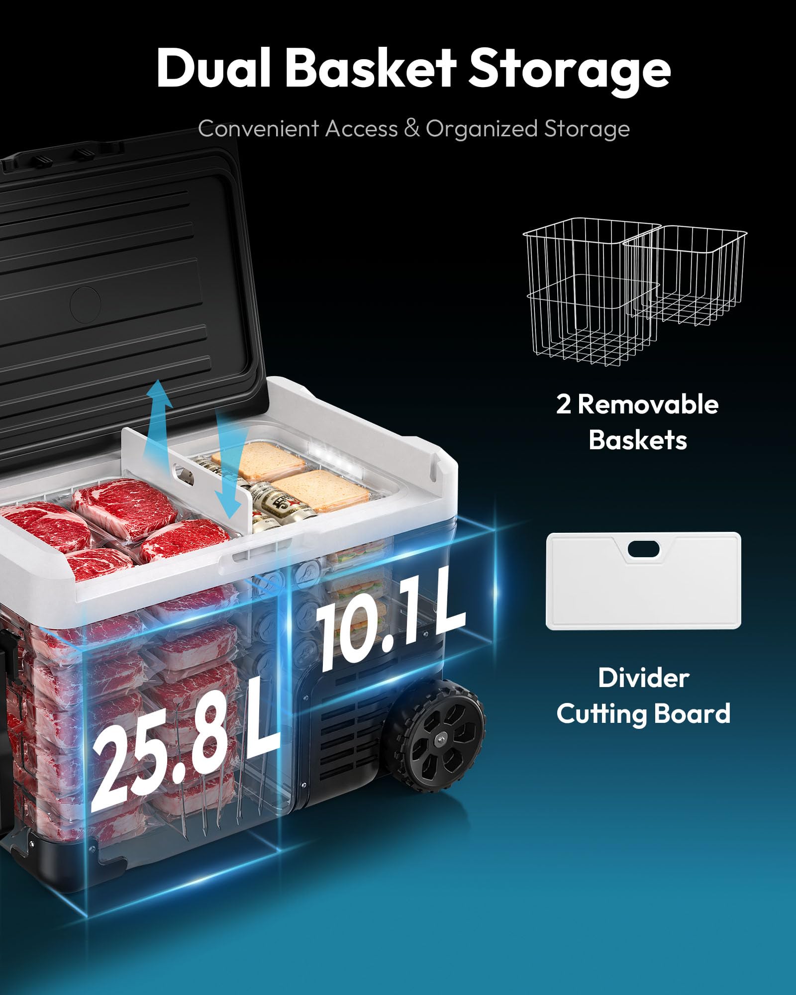 EUHOMY Refrigerador de 12 voltios, enfriador eléctrico de 37 cuartos de galón, congelador portátil de 12 V/24 V CC 100-240 V CA, refrigerador de 12 V --15.6 °C ~ 20.0 °C, enfriador de 12 V con ruedas