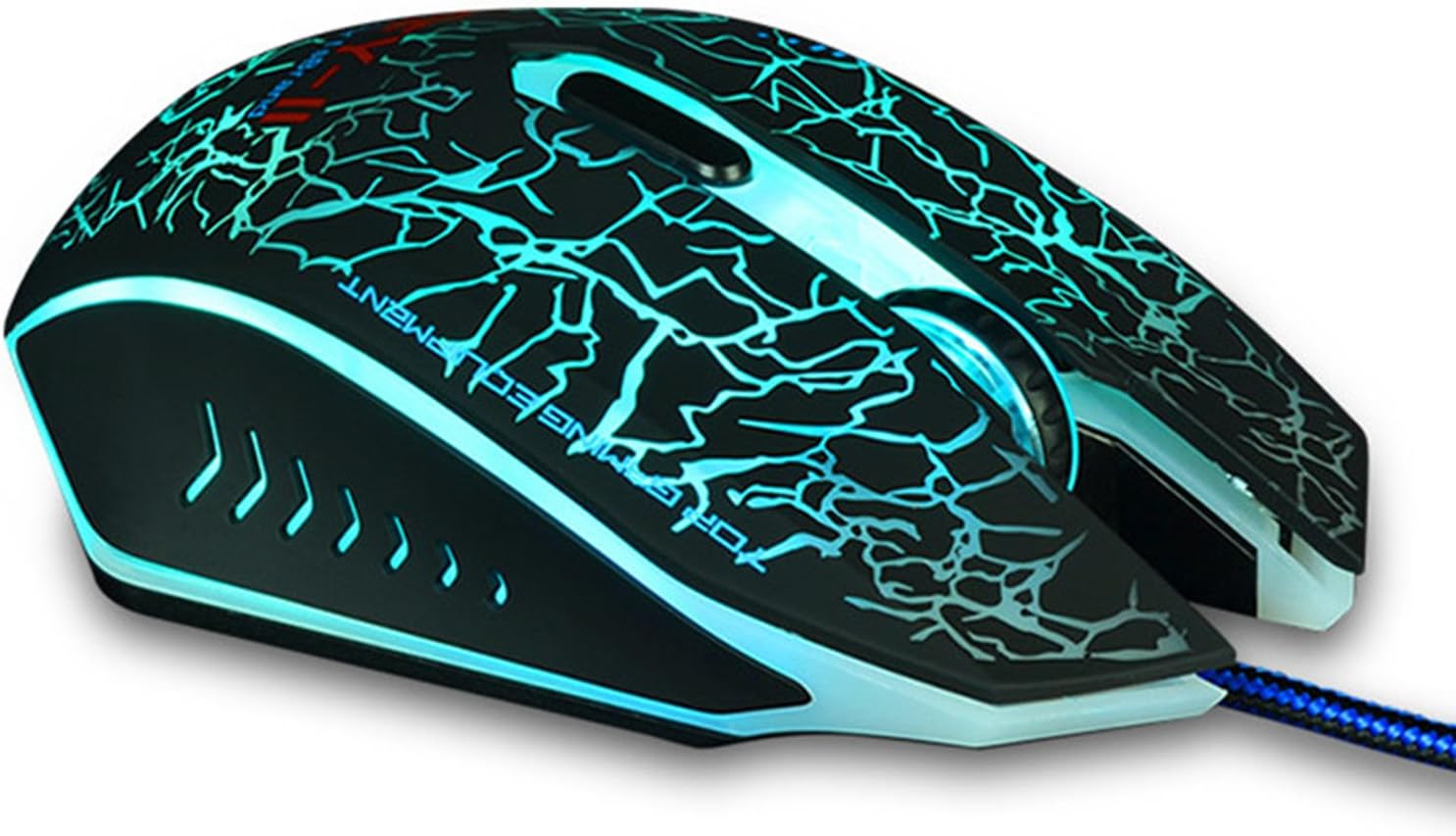 Ergonomic USB Wired Optical Gaming Mouse 2400 DPI, 3 LED Color Modes - Black