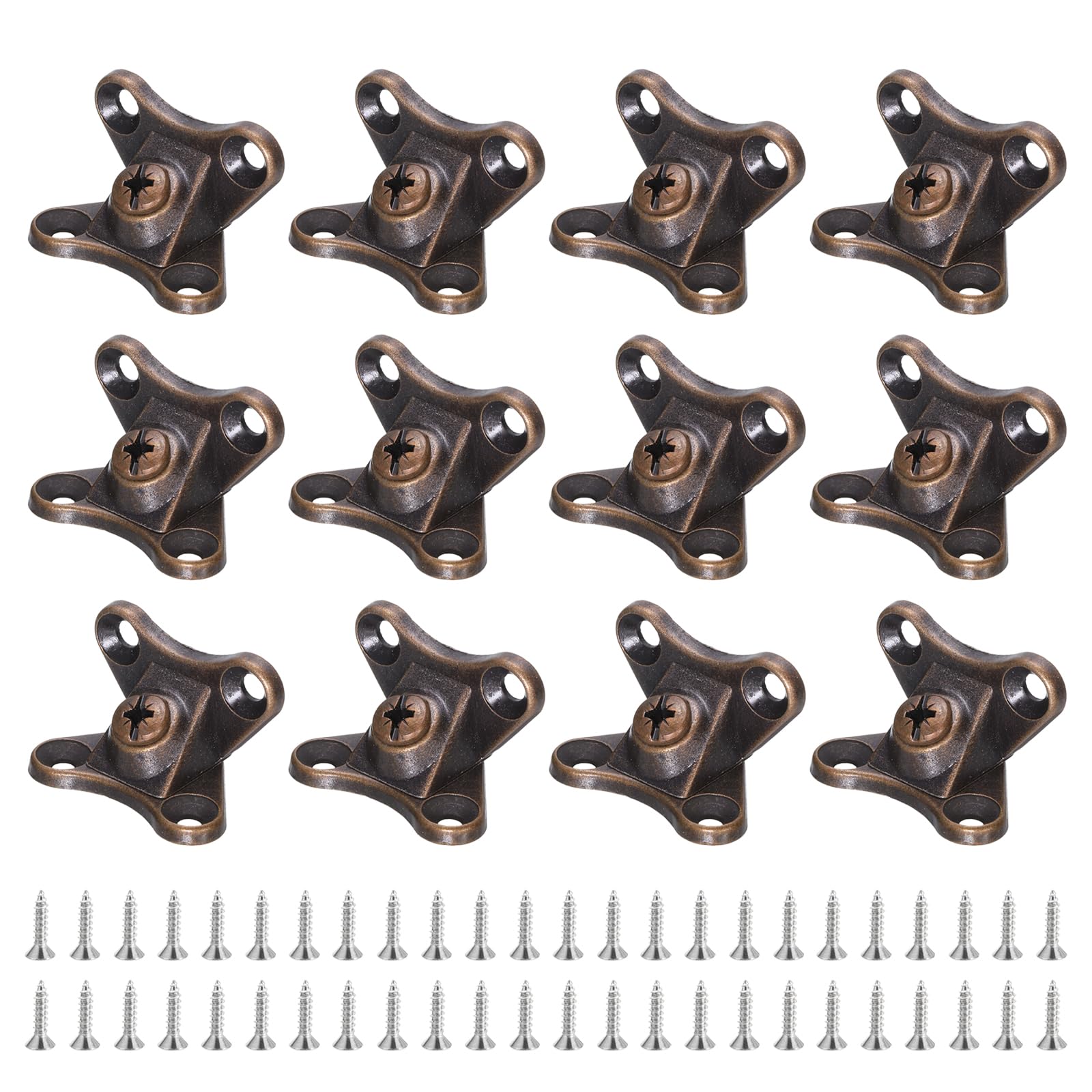 Équerres d'angle amovibles papillon en métal bronze rouge x12