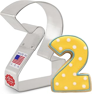 Number Two / #2 Cookie Cutter, 3.25" Made in USA by Ann Clark