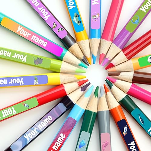 Miniatura 5 de 100 etiquetas de nombre personalizadas para niños, calcomanías de texto personalizables, impermeables, para suministros escolares, cuadernos,