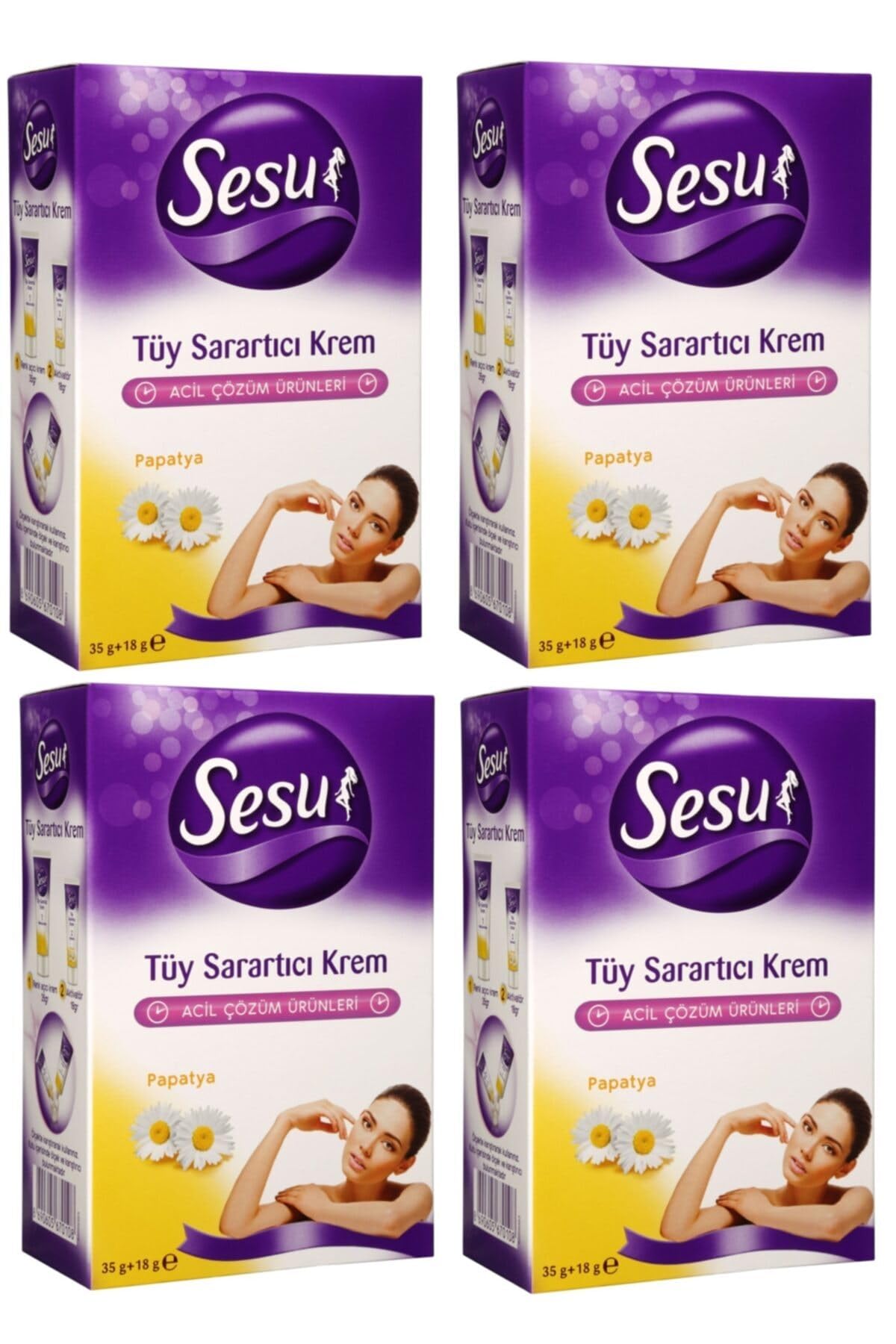 SESU Tüy Sarartıcı Krem 35gr + 18gr X 4 Kutu P08479