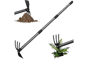 45" Long-Handled Hoe Cultivator 2-in-1 Garden Tool