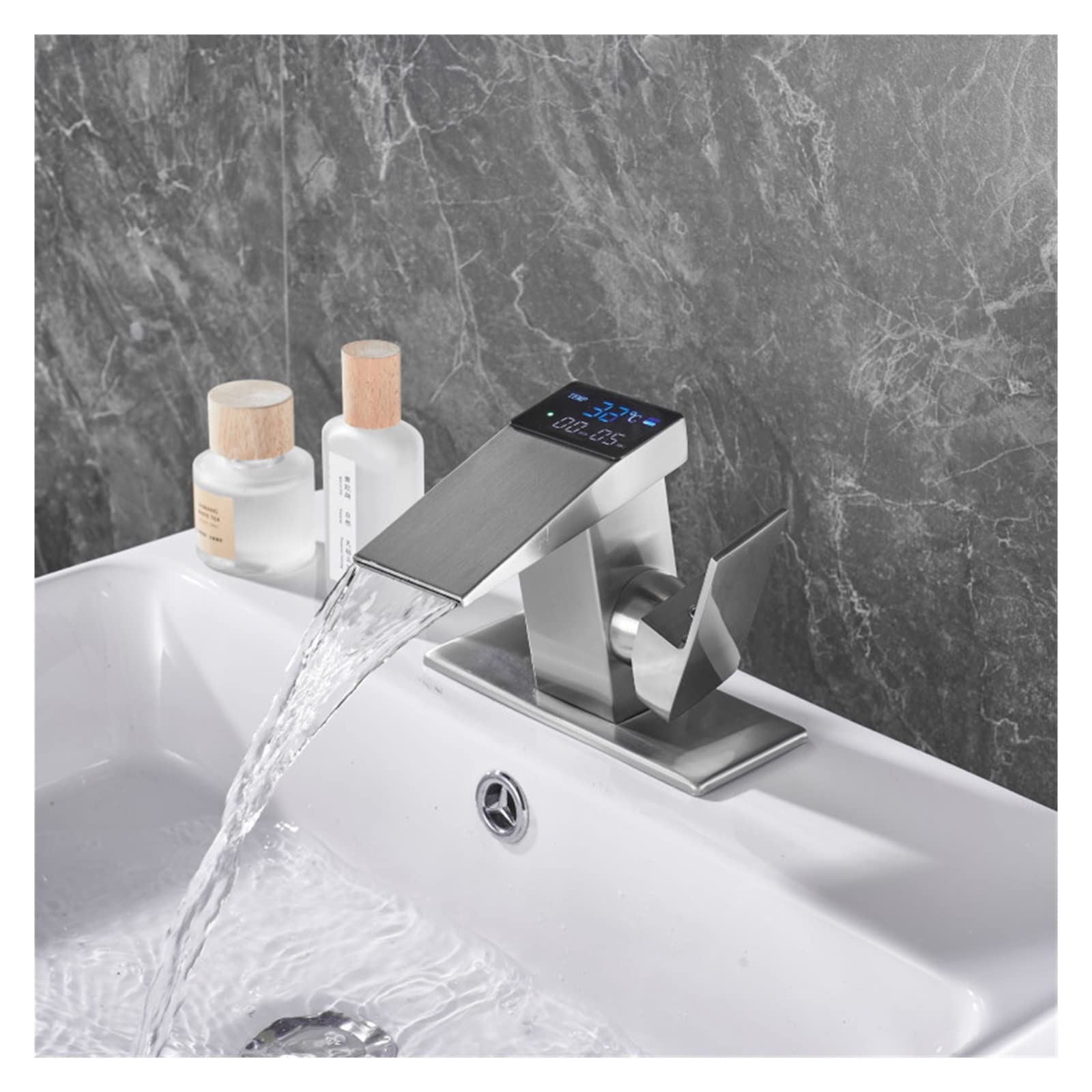 Rubinetto Bagno Digitale Intelligente - Con Display LED, Miscelatore Acqua Calda/Fredda, Nero/Grigio - Foto 9