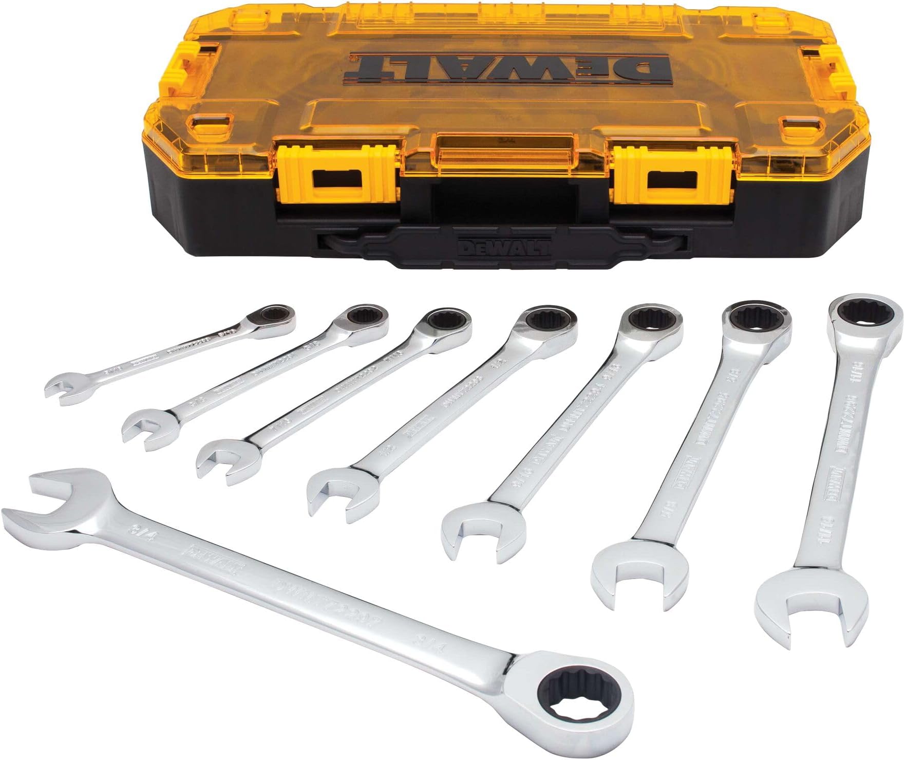 Combination Ratcheting Wrench Set, 8-Piece Sae (Dwmt74733)