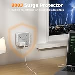 Multi Plug Outlet Extender, TESSAN 900J Surge Protector Plug Extension Block, 8 Outlet Splitter with 3 USB Ports (1 USB C), Electrical Socket for Home Office Dorm Room Essentials, Gray