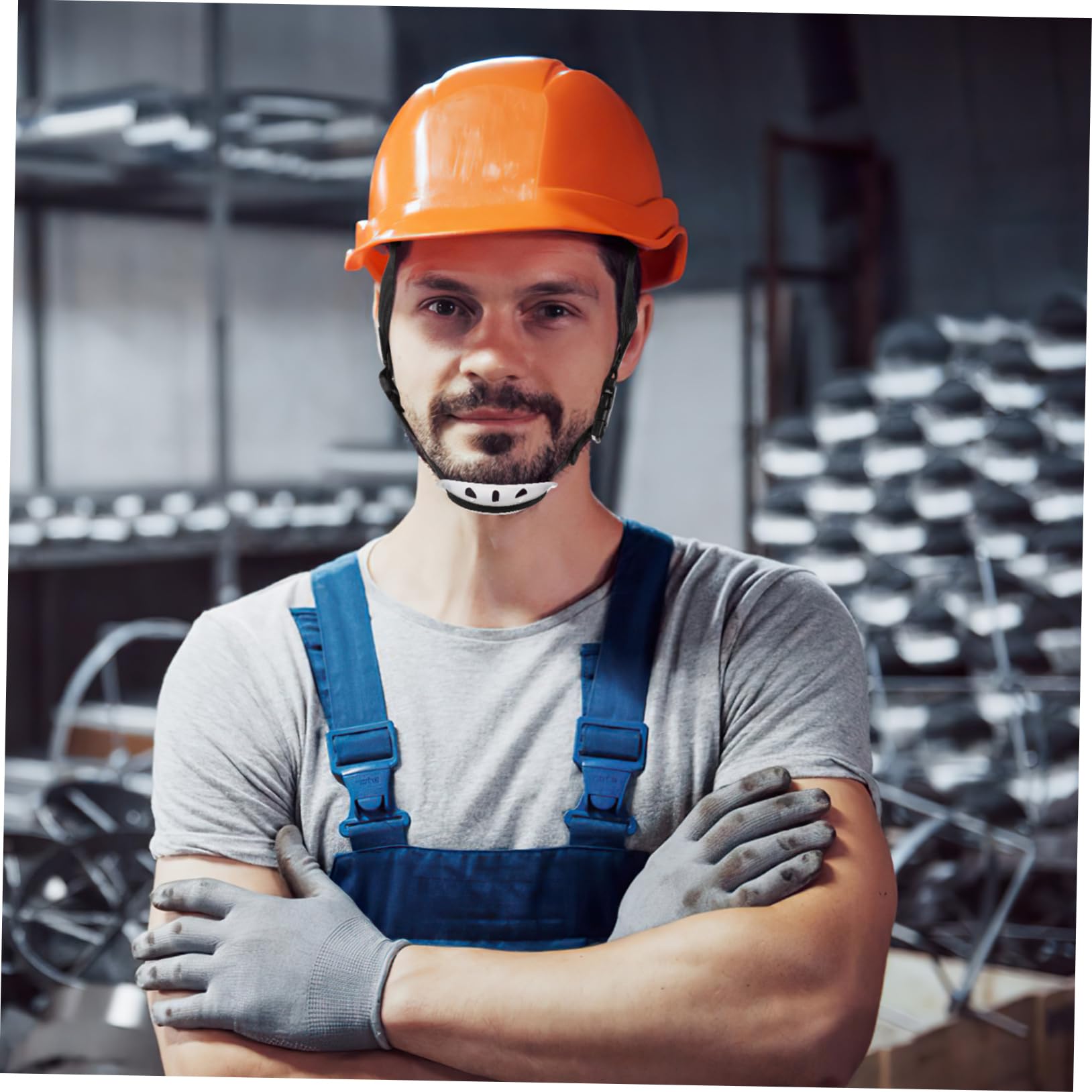 SHINEOFI Attaches De Menton pour Casque De Chantier Sangles Réglables pour Casque Couleur Aléatoire
