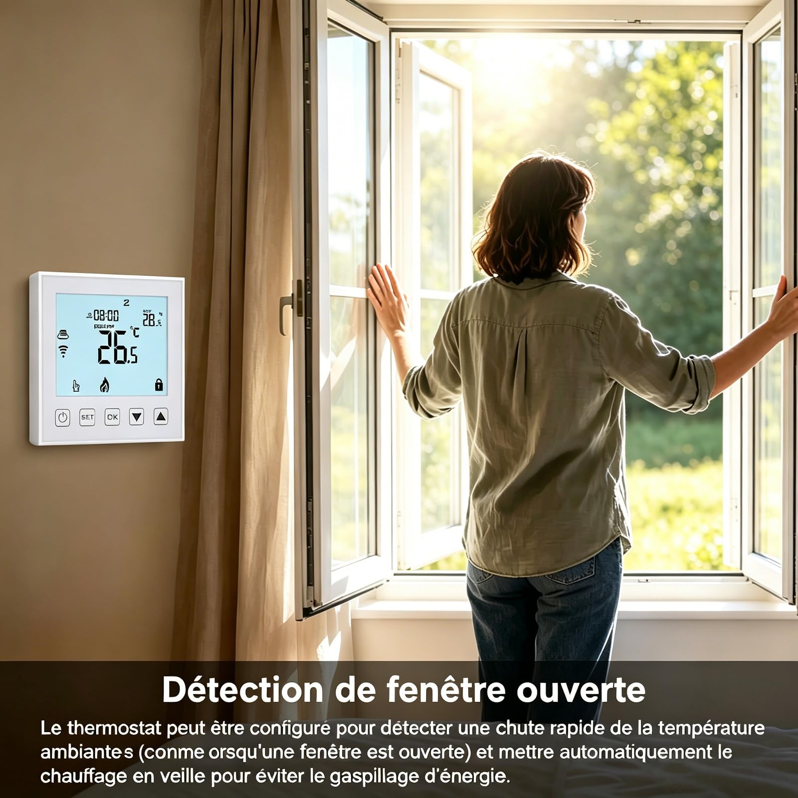 Thermostat Wi-FI Programmable 16A 220V avec Sonde NTC