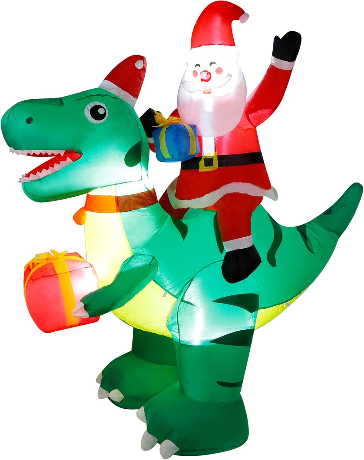 DR.DUDU 6.7 Ft Christmas Inflatable Santa Claus Ride on