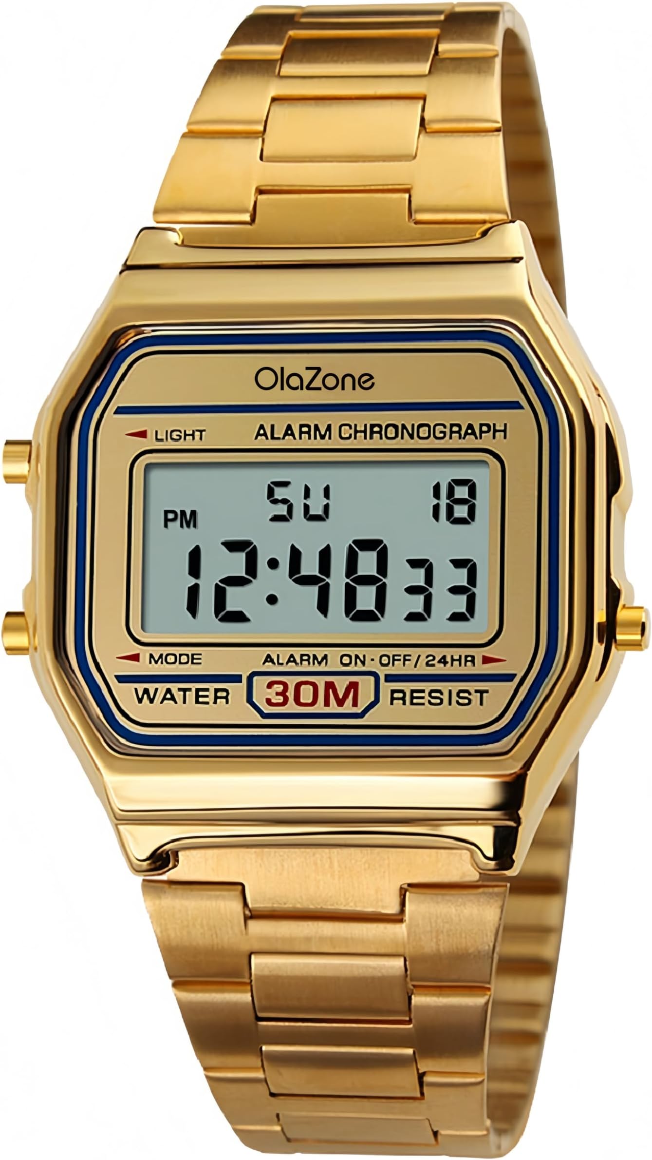 gold digital watch