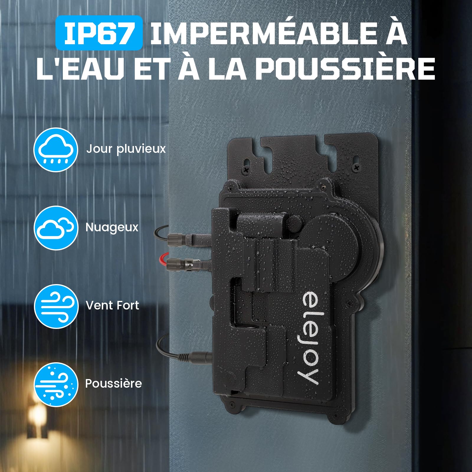 500W Micro Inverteur Solaire Plug & Play 97% Efficacité | IP65 avec WiFi et Bluetooth Inverteur Plug & Play Idéal Pour Balcon et Centrale électrique Extérieure