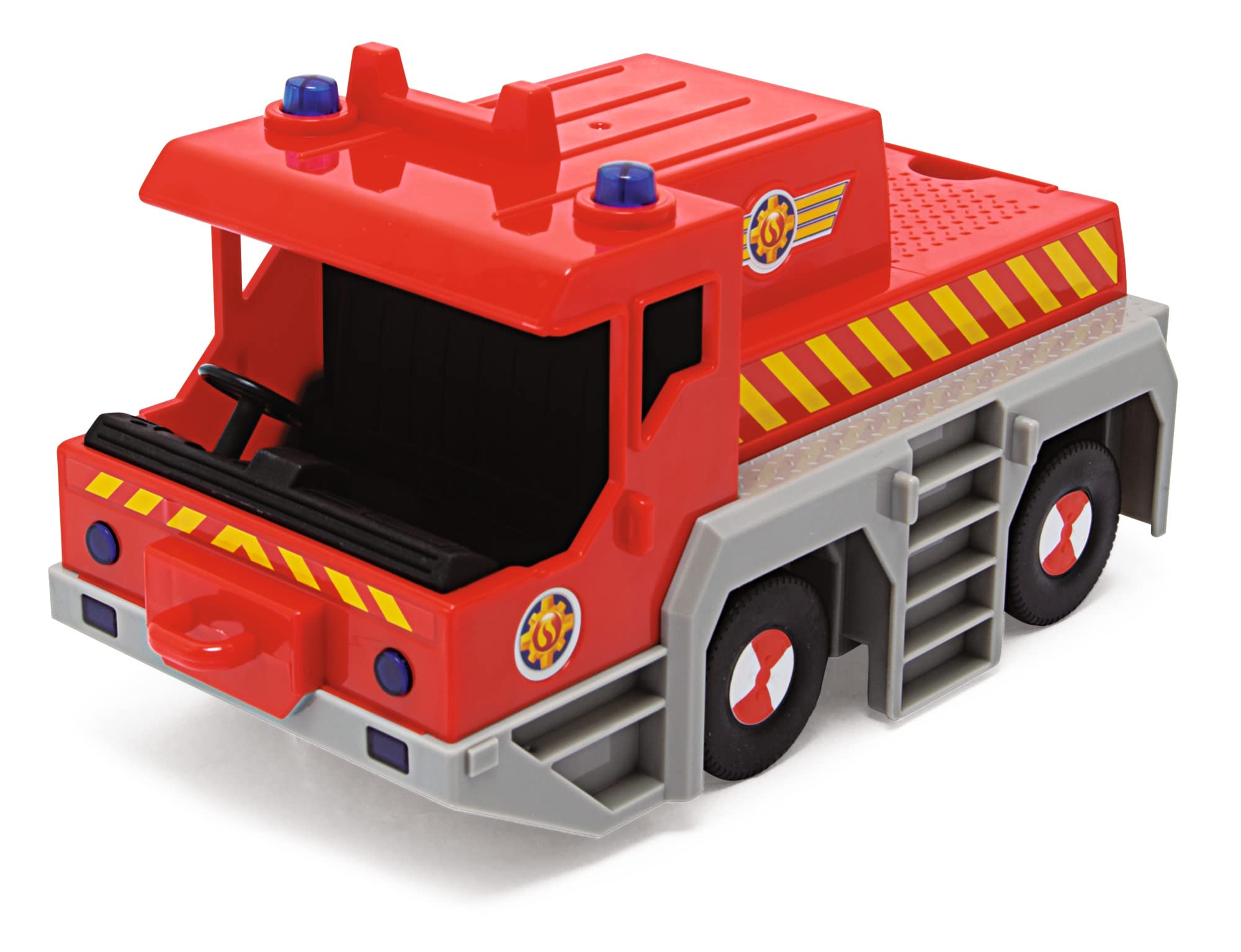 Simba 109252517 - Feuerwehrmann Sam Spielzeug-Kran (50 cm) - 2-in-1 Rettungs-Fahrzeug (Auto & Kran) für Kinder ab 3 Jahren, mit Seilwinde, Figur, Licht & Sound (inkl. Batterien)